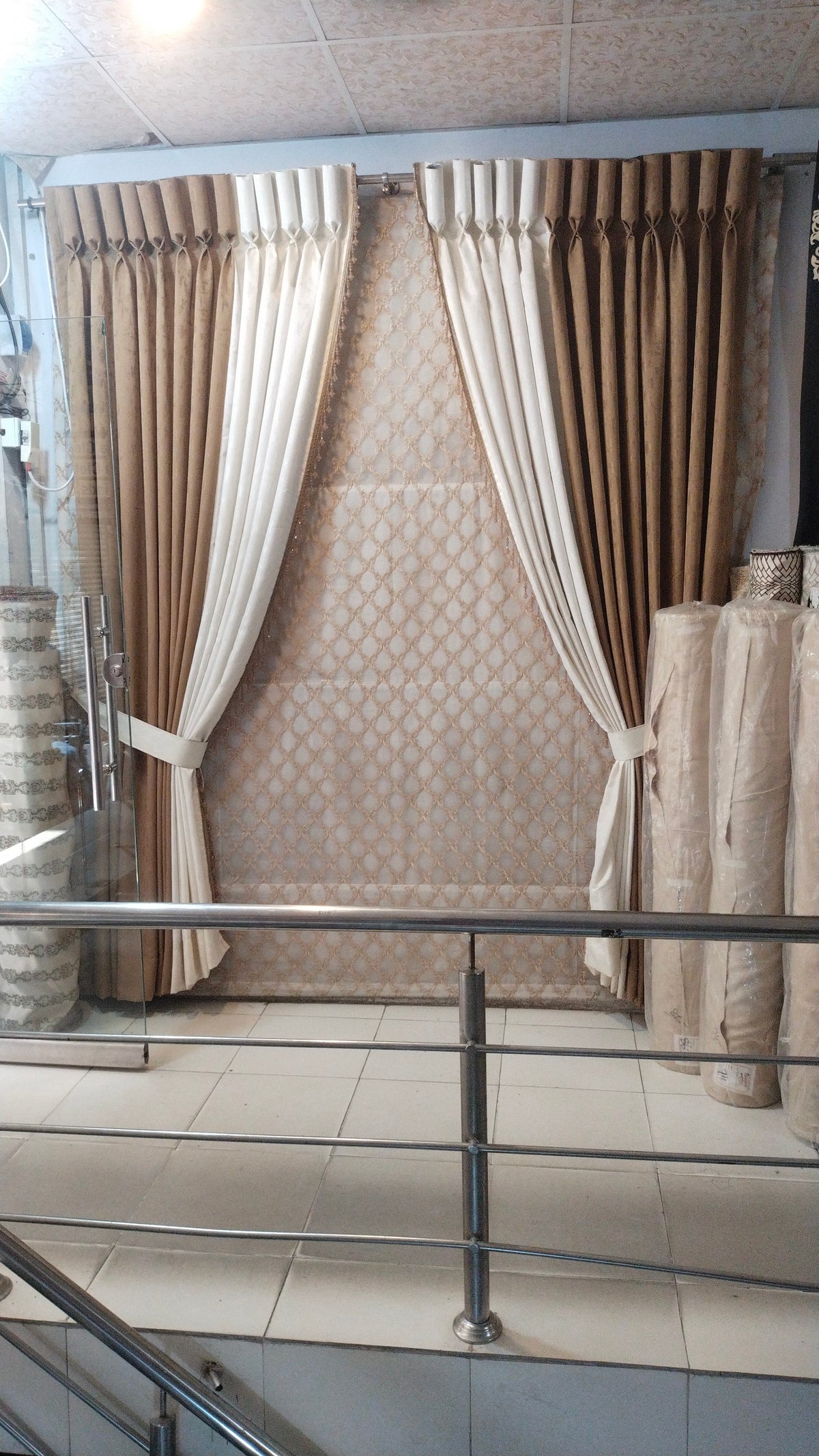 Brown and Off-White New Style Curtains – Modern Luxury for Your Home