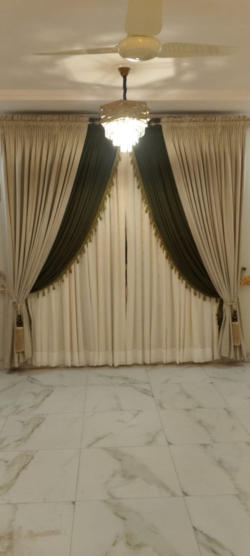 Contrast Velvet Fabrics Curtains