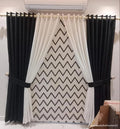 Black and White Curtains with Roman Blind – Complete Window Styling